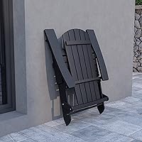 Vista 5 de Flash Furniture Charlestown – Silla plegable Adirondack de poliresina para interiores o exteriores, resistente a la intemperie, color negro
