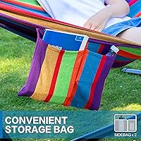 Vista 5 de PNAEUT - Hamaca resistente doble con soporte de acero, para 2 personas, ahorra espacio, para jardín, patio, exterior, capacidad de 450 libras