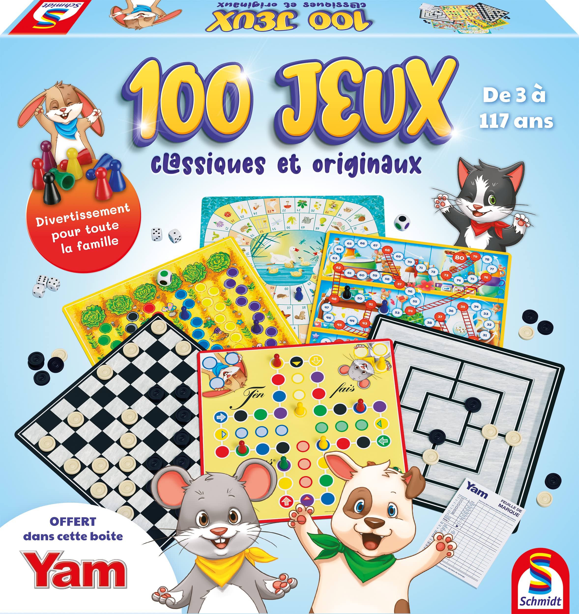 Schmidt Spiele 88438 - 100 Giochi Classici E Originali In Scatola, Da 3 Anni In Su, Per 2-6 Giocatori