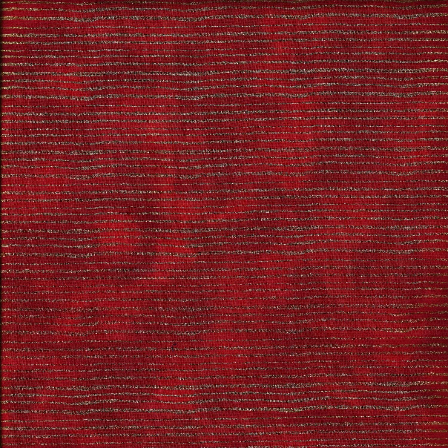 Vintage Christmas Design - (Red/Gold Stripe) 100% Cotton British Designed Craft Fabric for Patchwork & Quilting, Lovely Coordinated Colours & Prints – (Price per/QUARTER Metre)
