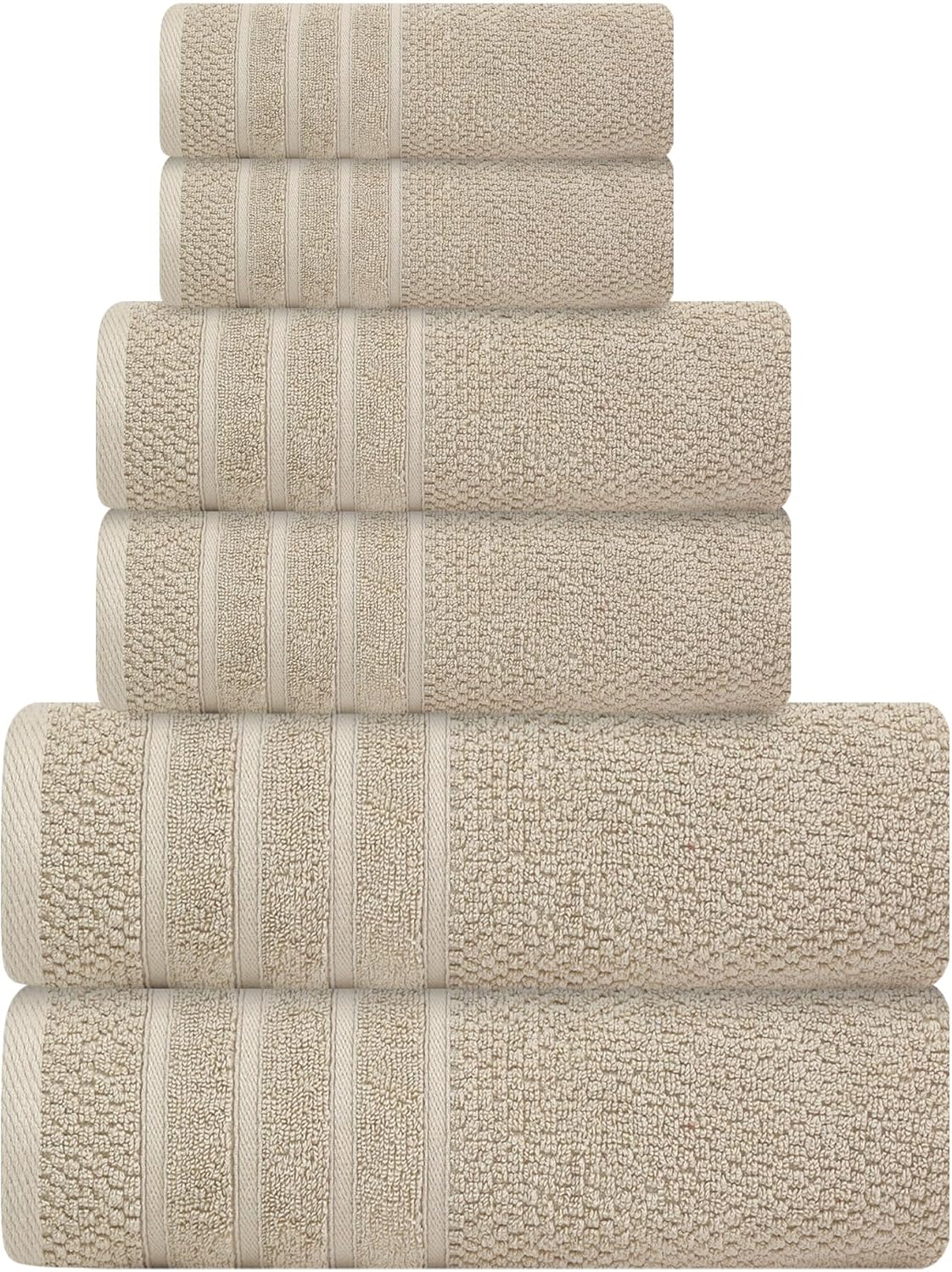 Bath Towels Set 100 Cotton 2 Bath Towels, 2 Hand Towels