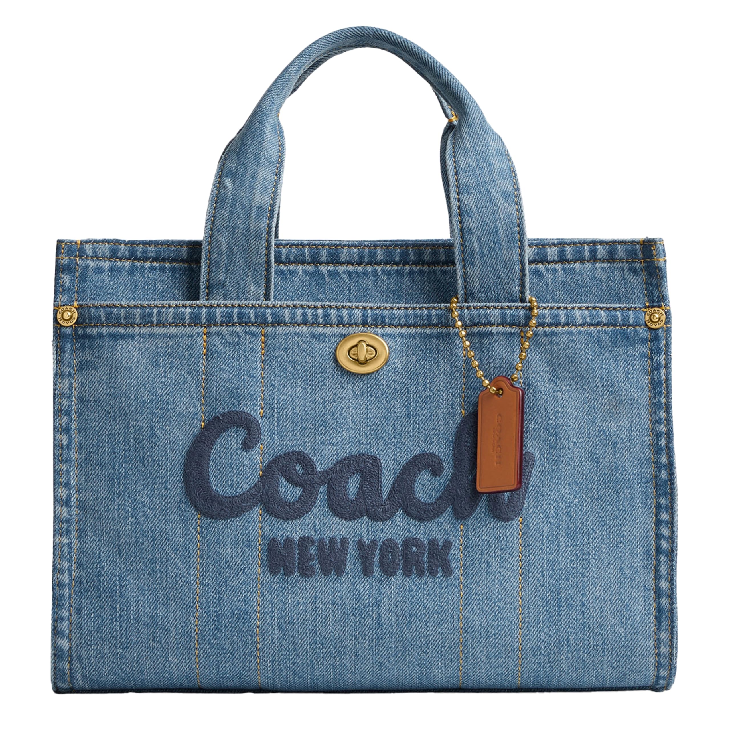 CoachColored Dye Denim Cargo Tote 26