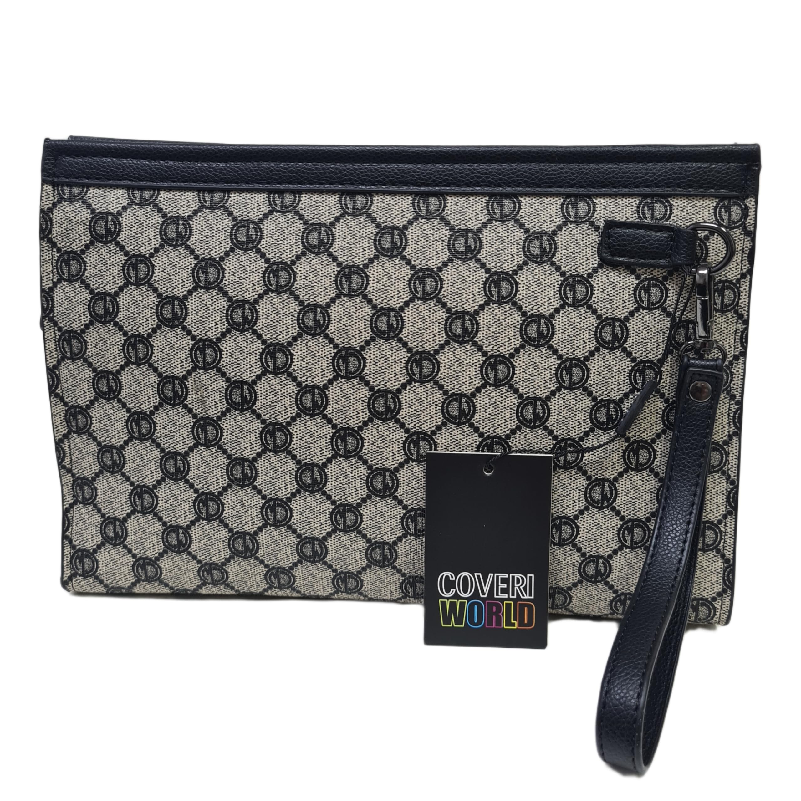 Coveri Borsa Uomo a Mano Grande, Dimensioni 29x20x4,5 cm, Sottobraccio con Manico Rimovibile, Design Monogramma, Art. 4760