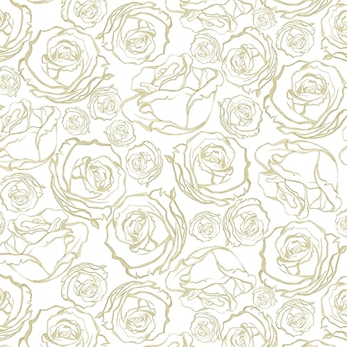 Miniatura 10 de Safiyya Papel Tapiz Floral Rosa de 118'' × 17.3'' Despegar y Pegar Papel de Contacto de Rosas Rosa y Blanco Papel de Pared Removible Papel Tapiz