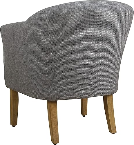Miniatura 37 de HomePop Silla decorativa en forma de barril, reposabrazos, tela sólida y madera, verde azulado mediano verde azulado,Agua,Marrón,Gris y