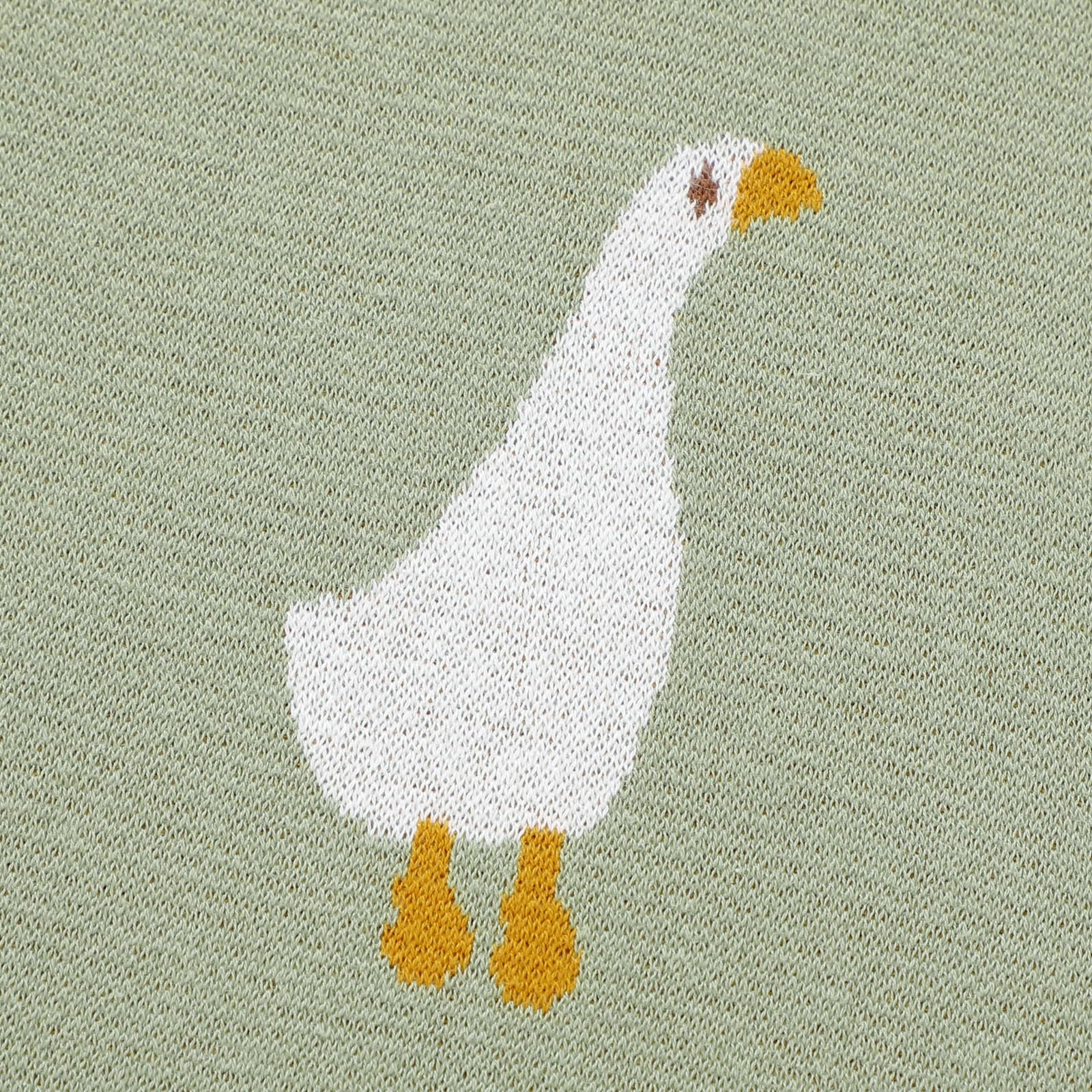 Babydecke aus 100% Baumwolle gestrickte weiche Decke für Neugeborene mit schönen Zebra, 100 x 80 cm (grün-goose)