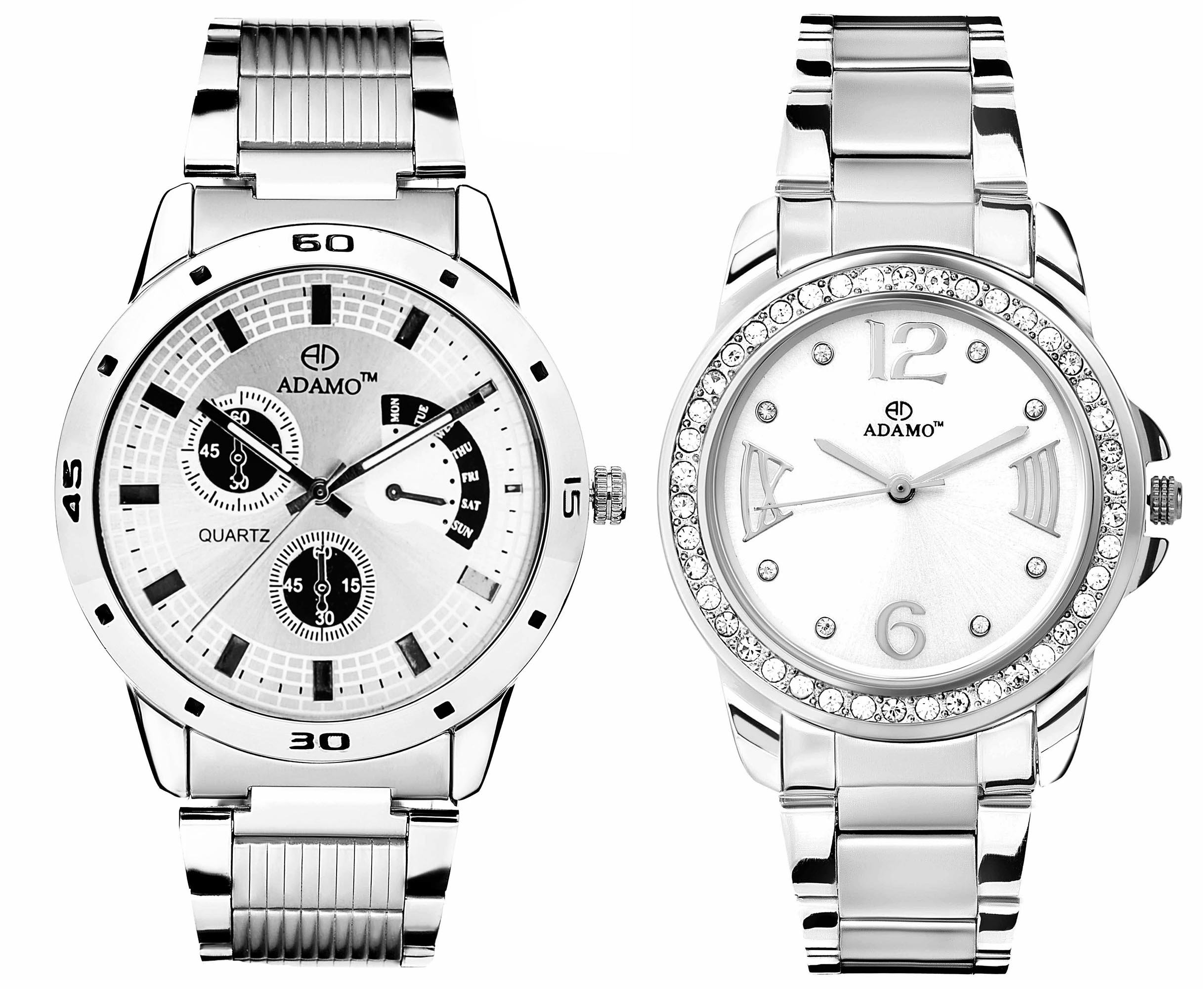 ADAMO Designer Analog Couple Combo Wrist Watch 109-39SM01 (B079Z5HL5G) Amazon Price History, Amazon Price Tracker