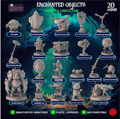 Miniatura 5 de Spellblades y objetos encantados para miniaturas DND 1.102 in-1.260 in, NPC para DND 1.102 in Dungeons & Dragons Miniaturas a granel D&D Miniaturas