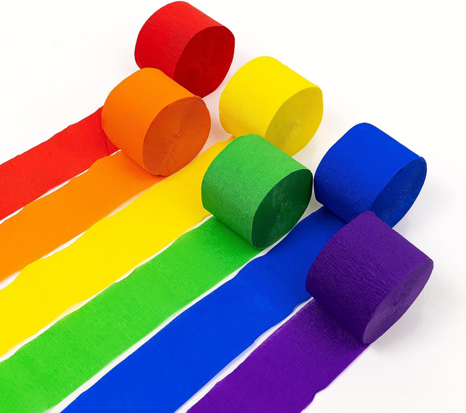 HOUSE OF PARTY OG Rainbow Crepe Paper Streamers 6 Crepe Paper Rolls 492ft (1.8 Inch