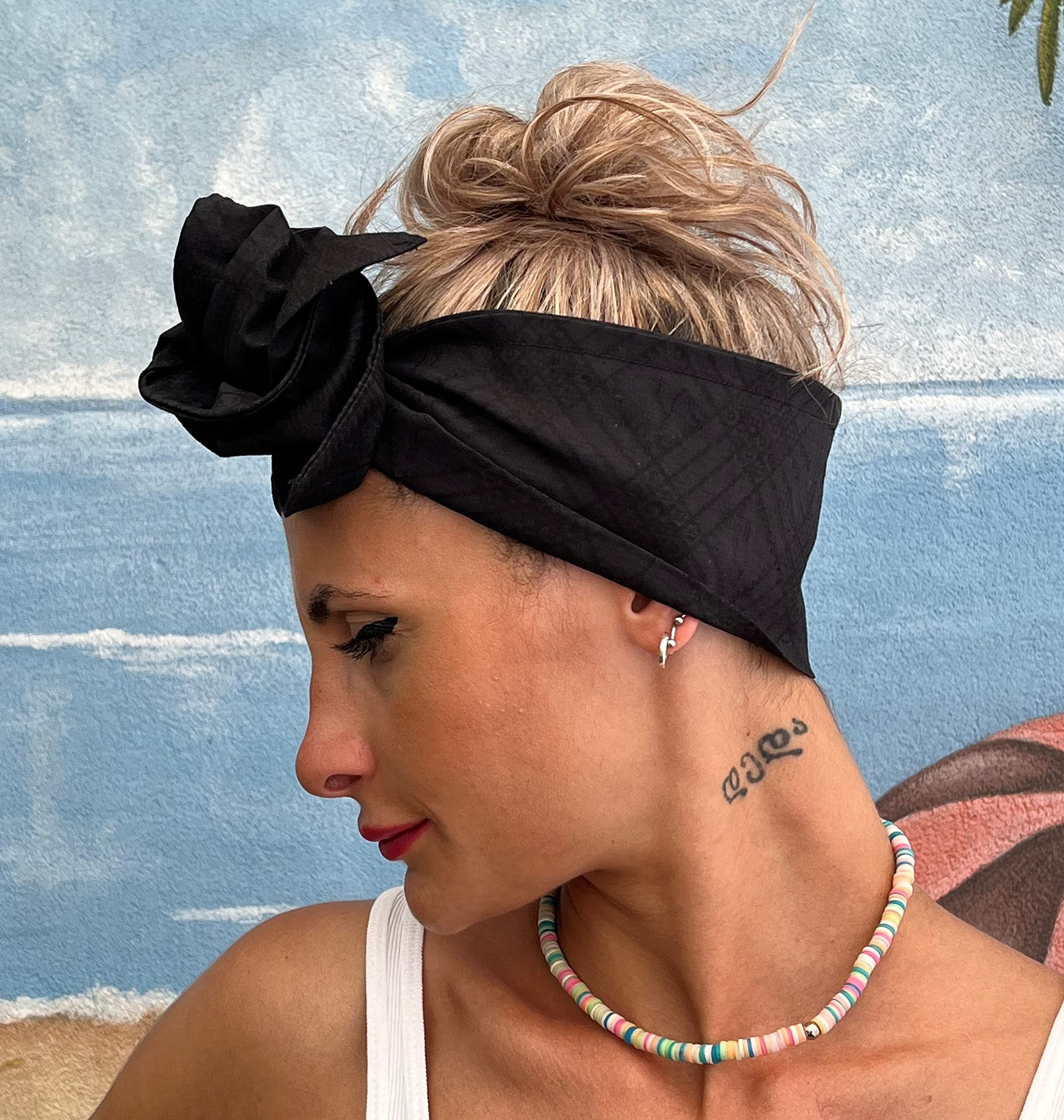 Fascia capelli BANDANASARTE con ferretto modellabile,100% cotone pregiato
