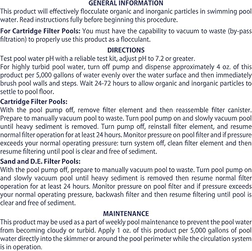 Miniatura 5 de SpaChoice Clarificador de floculante líquido prémium de 1 cuarto de galón, 2 unidades, fabricado en Estados Unidos