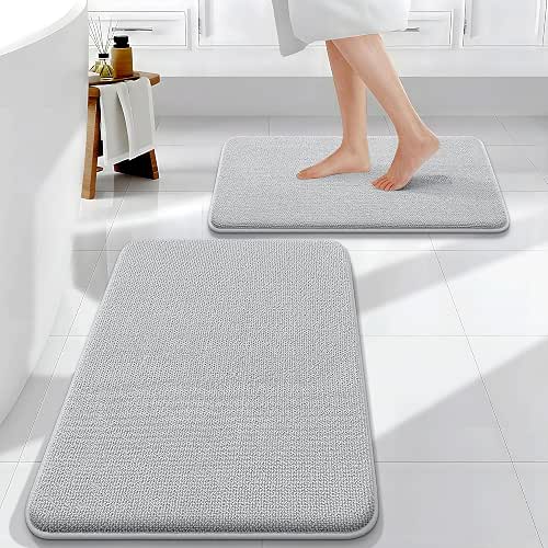 OLANLY Bathroom Rugs Sets 2 Piece, Soft Absorbent Memory Foam