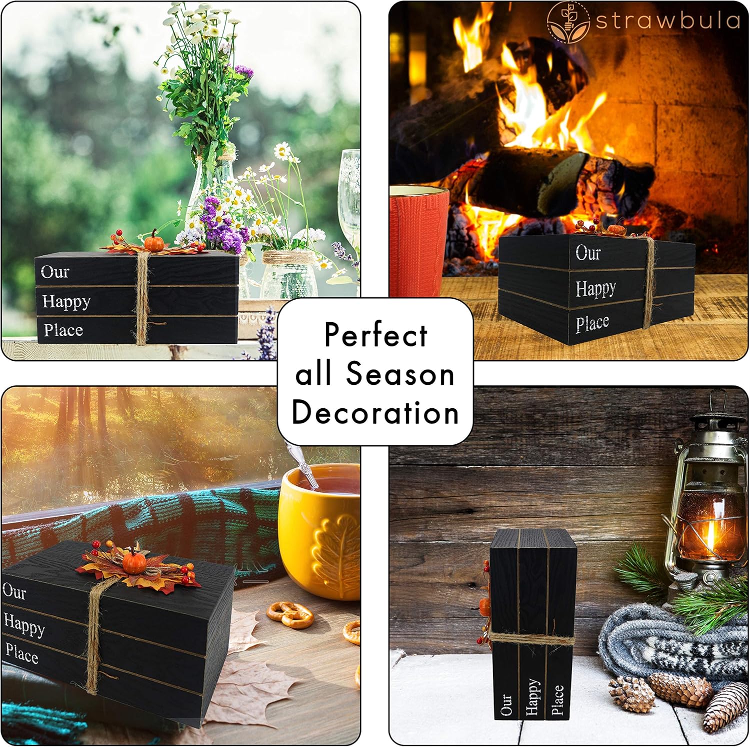 Buy Faux Books For Decoration Wooden Decorative Books For Coffee Table Fake Book Modern Home Book Shelf Decor Farmhouse Decor For Entryway Rustic Bookshelf Fireplace Mantle 9x6x4 Inches