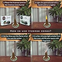 Vista 191 de TRUMIRI Incense Cones - Combo Pack of 20 Cone Incense - 10 Nag Champa + 10 Palo Santo - Insence Cones - Incense Cones Scented - Cone Incense Scents