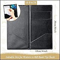 Vista 3 de 10 piezas de presentadores de cheques para restaurantes, porta tarjetas de cheques de invitados, libros de cuentas de restaurante negros, porta