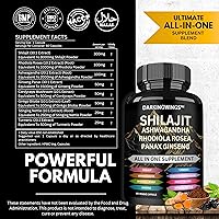 Vista 2 de 8 en 1 Shilajit 9000 Panax Ginseng 1500 MG Ashwagandha 2000 MG Rhodiola Rosea 1000 MG, cúrcuma 500 MG, Gingko Biloba 500 mg, ortiga escozante 250