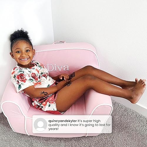 Miniatura 10 de Delta Children Silla Cozee personalizada personaliza con nombre silla de espuma para niños a partir de 18 meses azulblanco