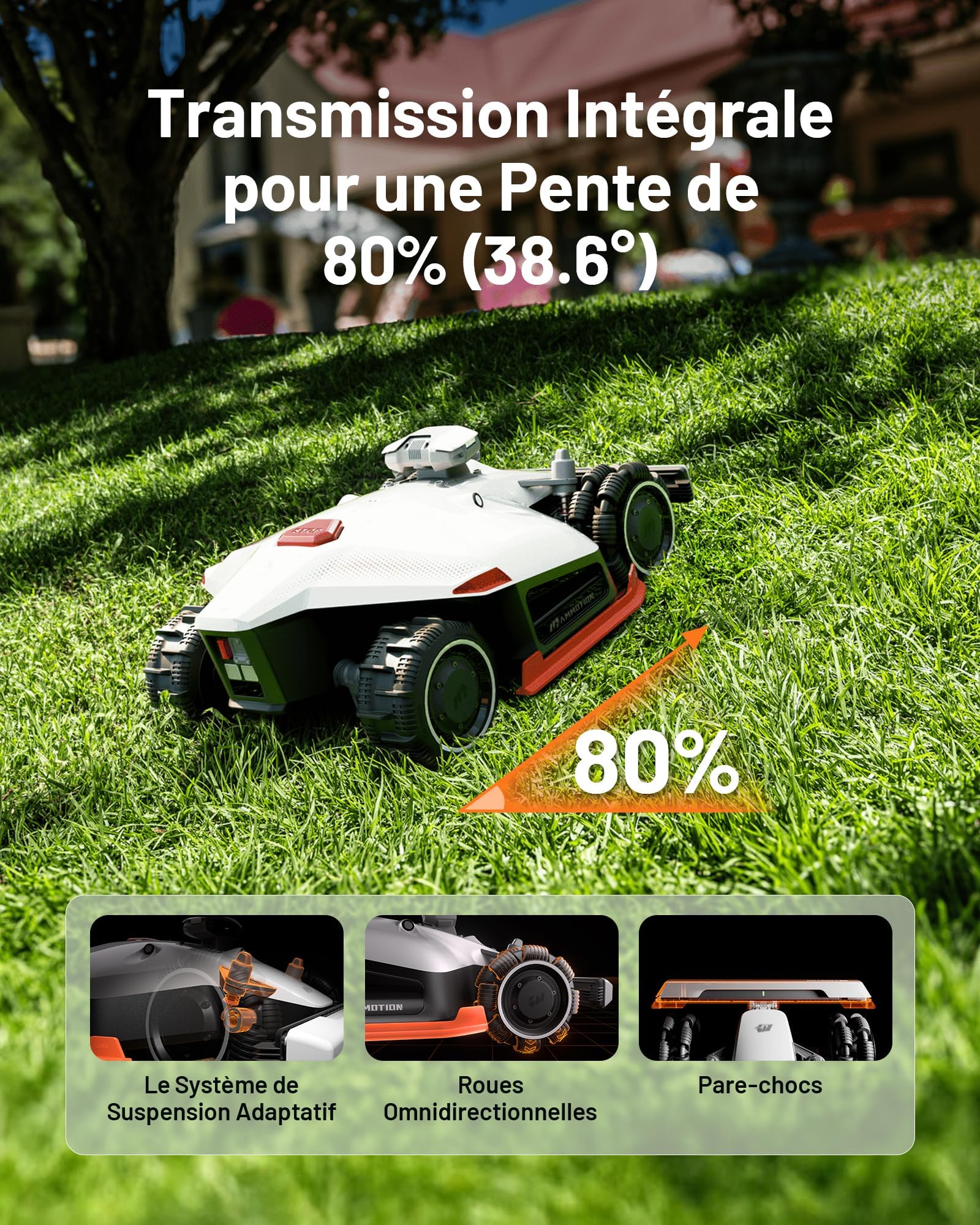 MAMMOTION LUBA 2 AWD 5000X Robot Tondeuse sans Fil Périphérique — vue 3