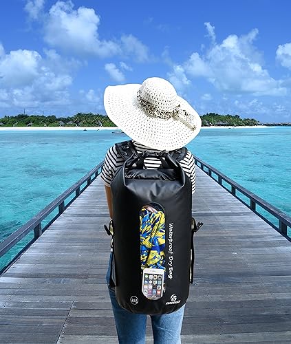 Miniatura 39 de Freegrace - Juego de 3 bolsas secas impermeables, bolsa seca con 2 cierres y correa de hombro desmontable; bolsa de cintura y funda para teléfono