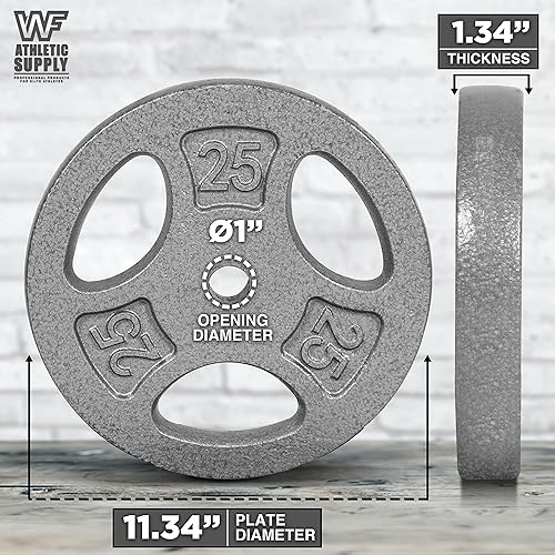 Miniatura 2 de WF Athletic Supply Placa de agarre estándar de hierro fundido de 1 pulgada para entrenamiento de fuerza, tonificación muscular, pérdida de peso y