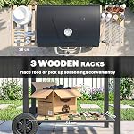 Gril à charbon d'extérieur Outsunny, barbecue portable avec bac à charbon réglable, grande surface de cuisson, 3 étagères, thermomètre, roues pour fête en patio, cour