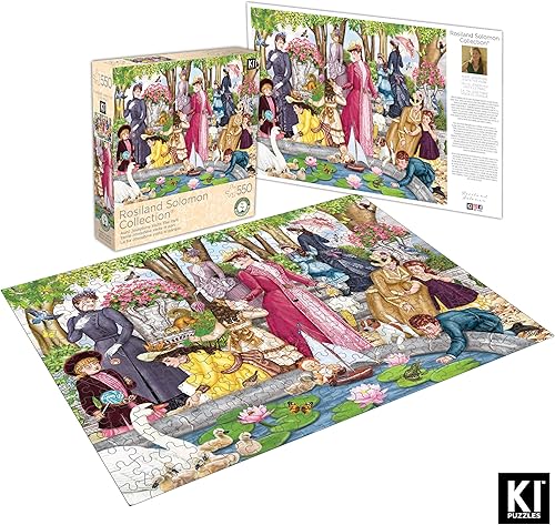 Miniatura 3 de KI Puzzles Rompecabezas victoriano de 550 piezas para adultos, tía Josephine Visits Rosiland Salomon, rompecabezas victoriano de 24 x 18