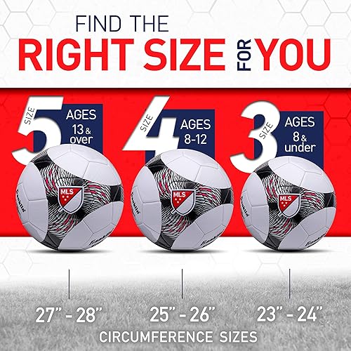 Miniatura 7 de Franklin Sports MLS Pro Vent - Balón de fútbol  Tapa suave  Tamaño oficial y peso  Bomba de aire incluida