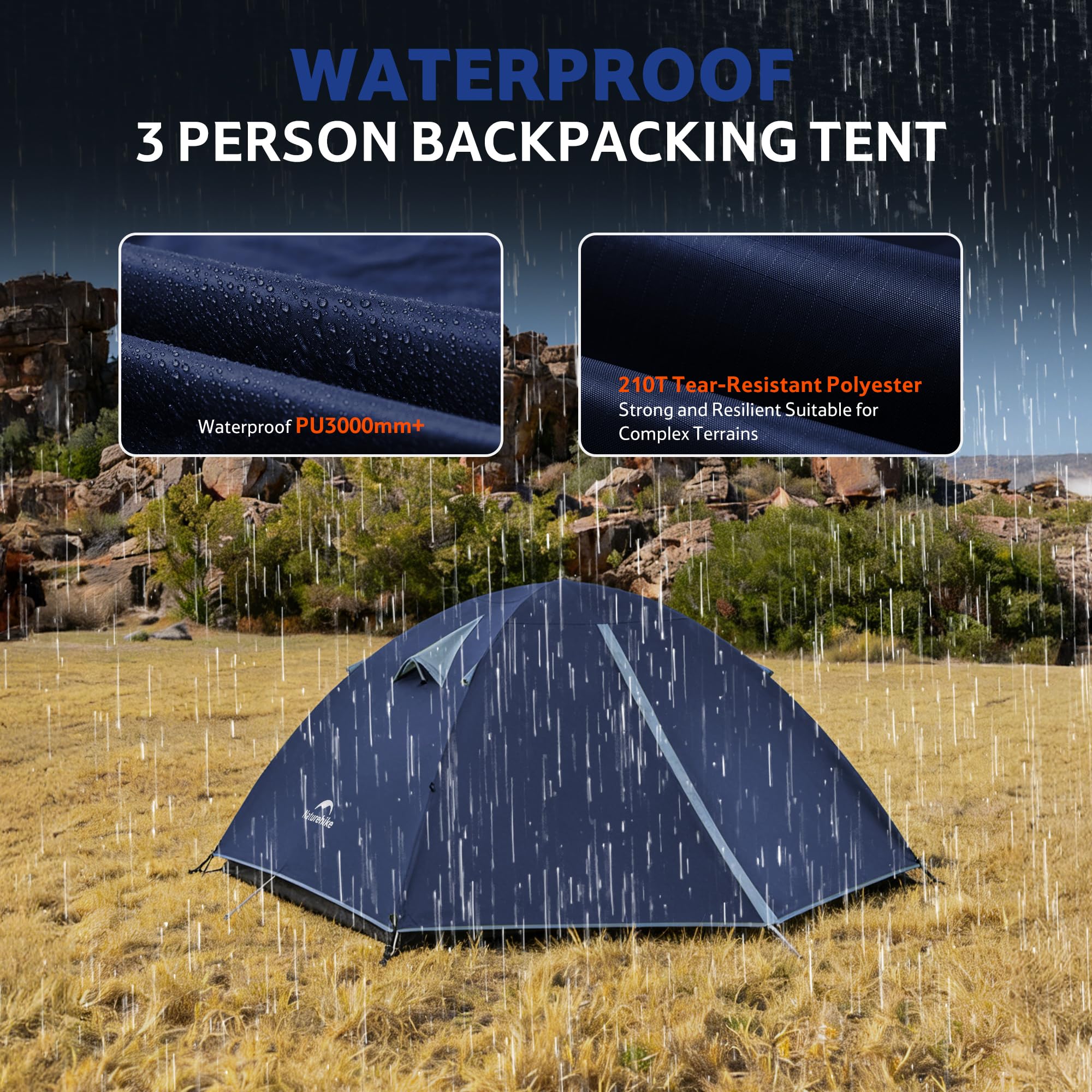 Naturehike Bleik - Tienda de campaña ligera, impermeable, doble capa para senderismo, senderismo al aire libre