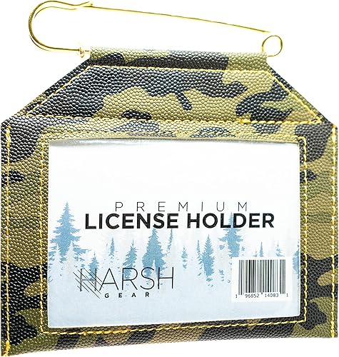 Soporte de licencia resistente a la intemperie con pin incluido, perfecto para caza, pesca, etiquetas y permisos de tiro con arco, ventana