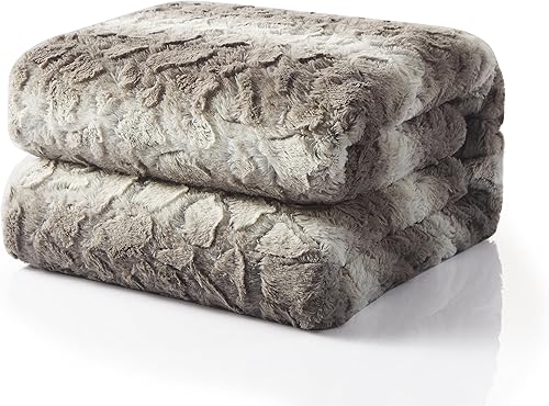 Miniatura 2 de Tache Snow Giraffe - Manta de piel sintética súper suave y cálida con forro de sherpa gris, 50 x 60 pulgadas