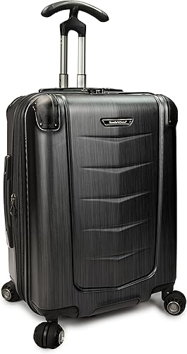 Traveler's Choice Silverwood - Maleta giratoria expandible de policarbonato, Metal cepillado, Silverwood - Maleta giratoria expandible de