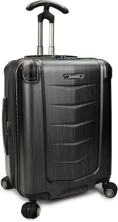 review Traveler's Choice Silverwood Polycarbonate Hardside Expandable Spinner Luggage, Brushed Metal, Carry-on 21-Inch