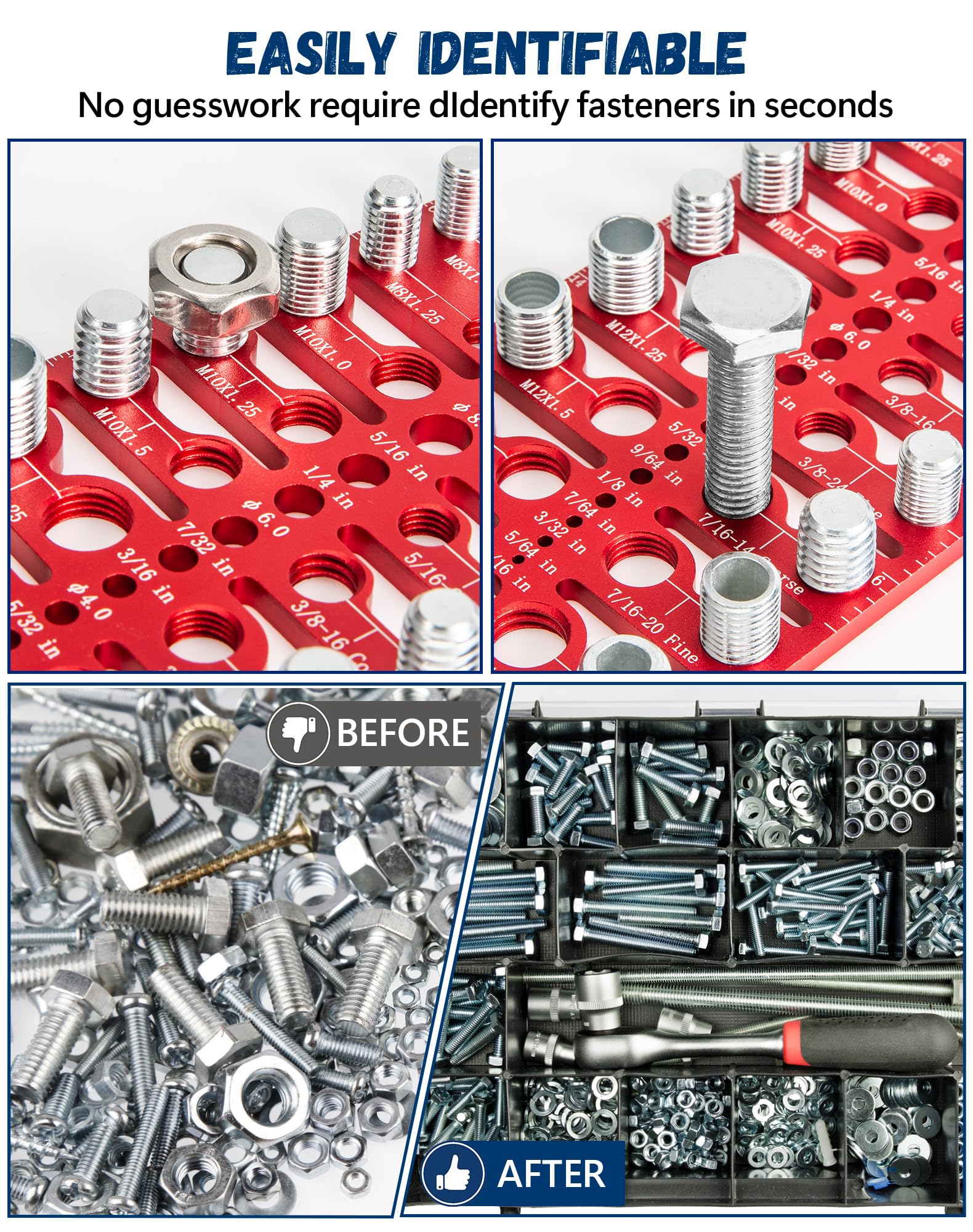 Nut & Bolt Thread Checker - 57 Sizes -3