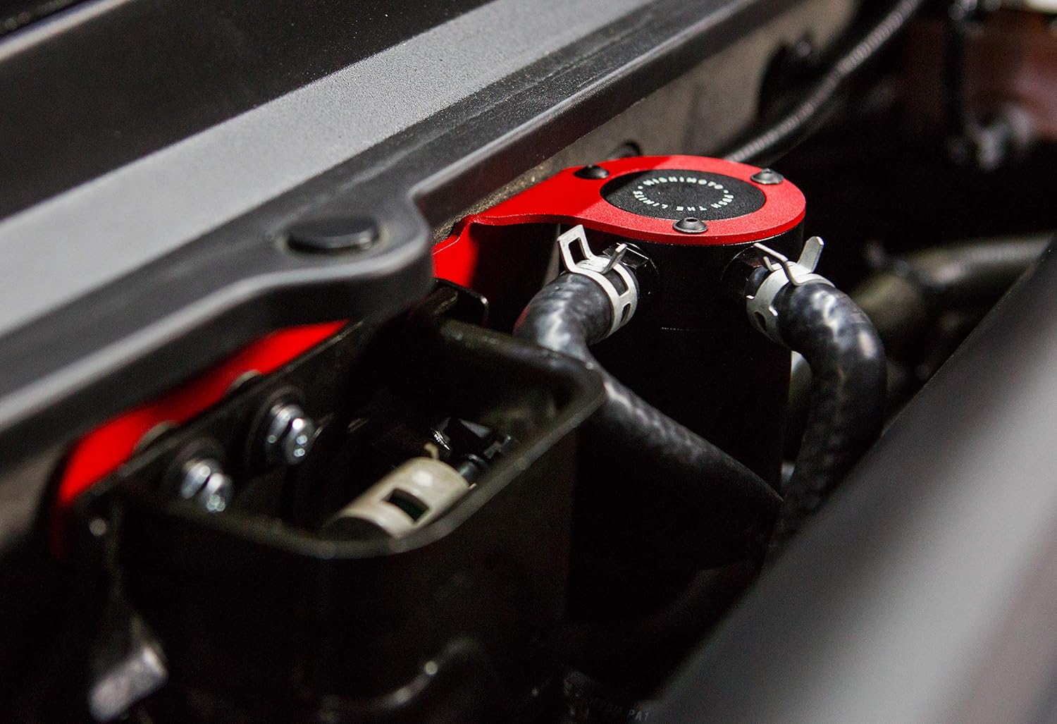 Mishimoto MMBCC-ACRD20-18PBERD Baffled Oil Catch Can Kit, PCV Fits Honda Accord 2.0T 2018 + Red