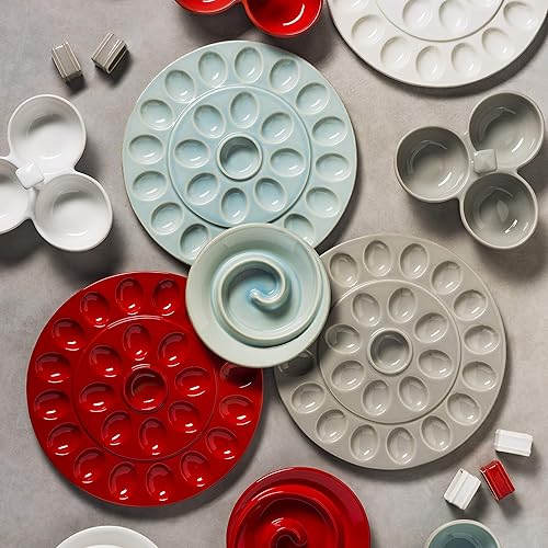 Miniatura 8 de Casafina Panadero cuadrado de cerámica con volantes de 7 pulgadas, colección Cook & Host, azul huevo de Robin's  Utensilios para hornear aptos para