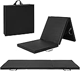 CAP Barbell All Purpose Folding Anti Tear Exercise Training Aerobic Fitness Gym & Gymnastics Balance Mat. 72"L x 24"W x 2"Thick. BLACK