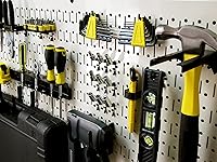 Vista 5 de Wall Control - Tablero de clavijas para pared, paquete de 3 tableros de clavijas horizontales de metal de 16 pulgadas de alto x 32 pulgadas