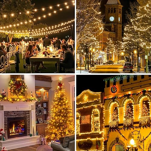 Miniatura 7 de Mlambert 1200 luces LED de Navidad de 394 pies, luces de hadas regulables impermeables para exteriores con control remoto, 8 modos de iluminación