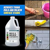 Vista 2 de CLR PRO Heavy Duty Limpiador de Manchas de Moho y Hongos sin Lejía, Botella de 1 Galón, Removedor de Manchas Multisuperficie Sin Perfume, Funciona