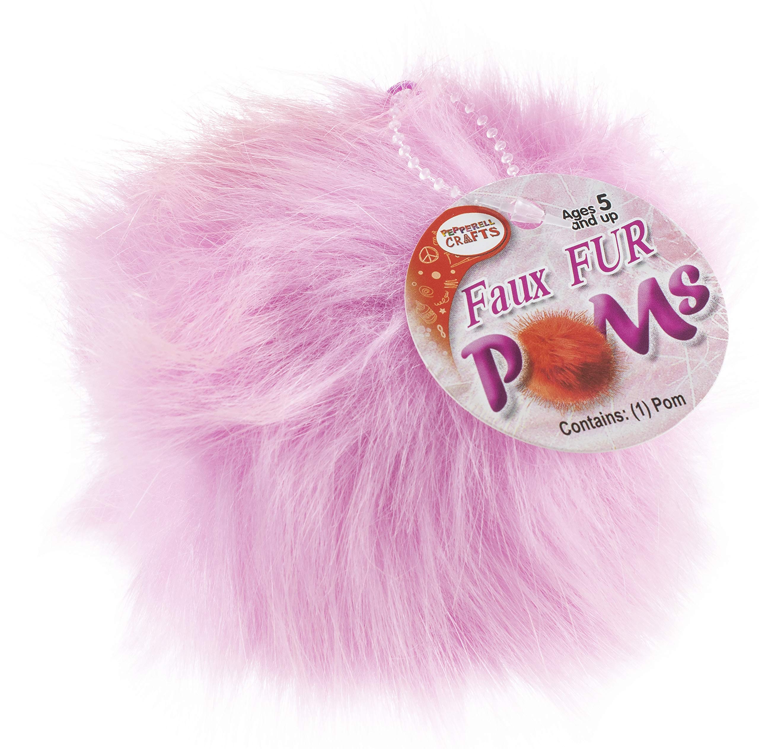 Pepperell Faux Fur Pom With Loop-Pink