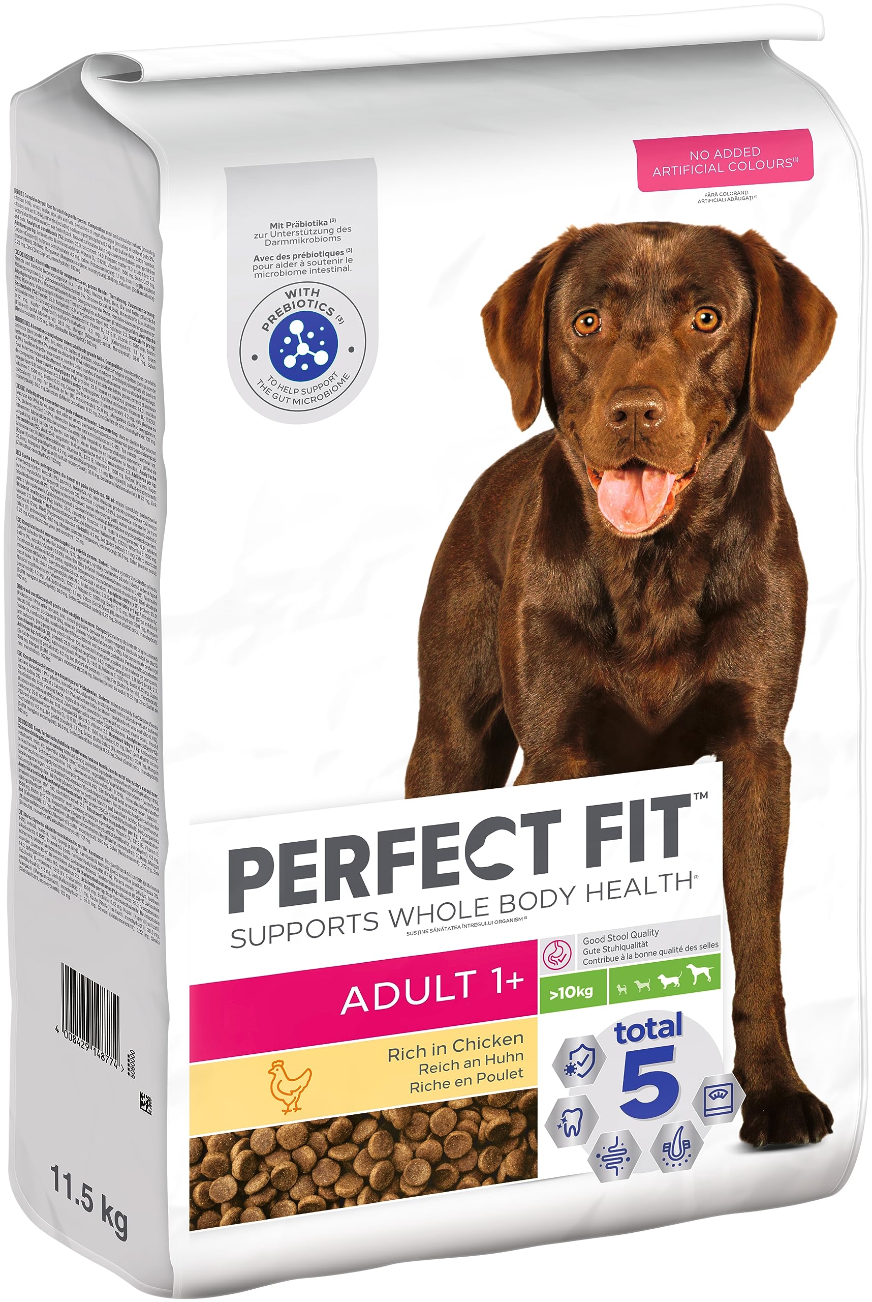Perfect Fit Adult 1+ Trockenfutter fr mittelgroe und groe Hunde (>10  kg), 11,5kg (1 Beutel)  Premium Hundefutter trocken reich an Huhn :  Amazon.de: Haustier