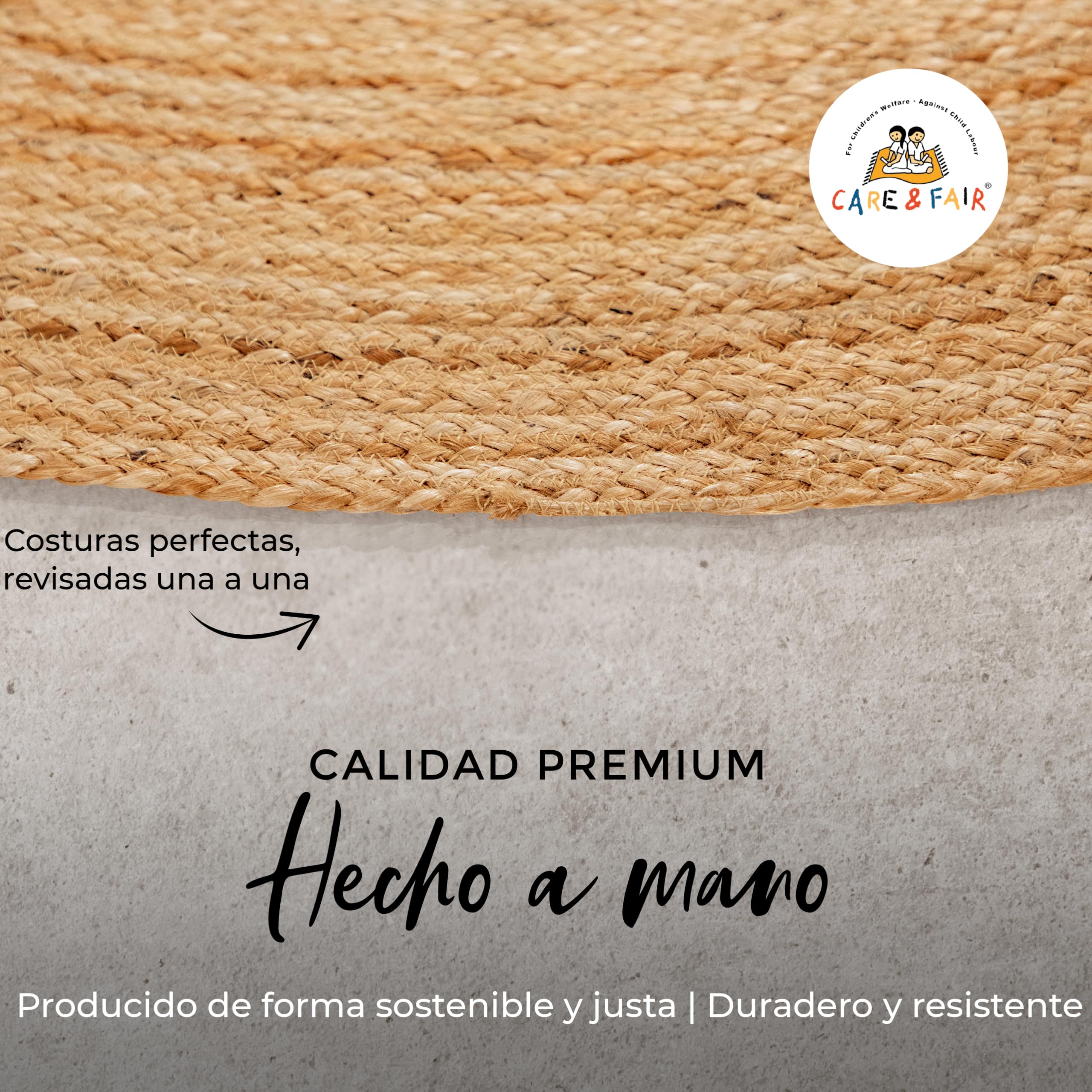carpetfine Alfombra de Oval Yute Nele Beige 80x150 cm | Alfombra Moderna para salón y Dormitorio