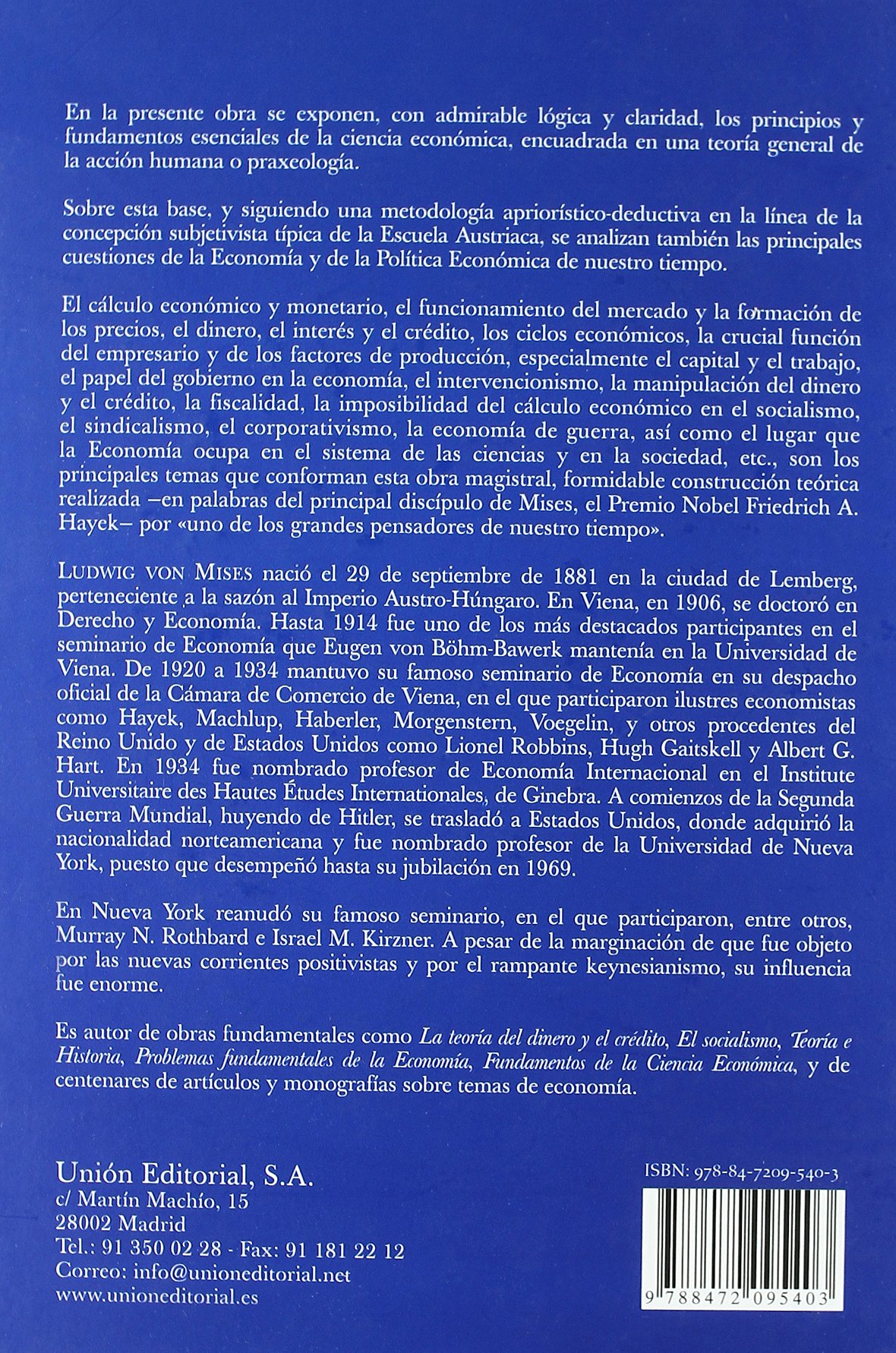 La acción humana: Tratado de economía (Clásicos de la Libertad)