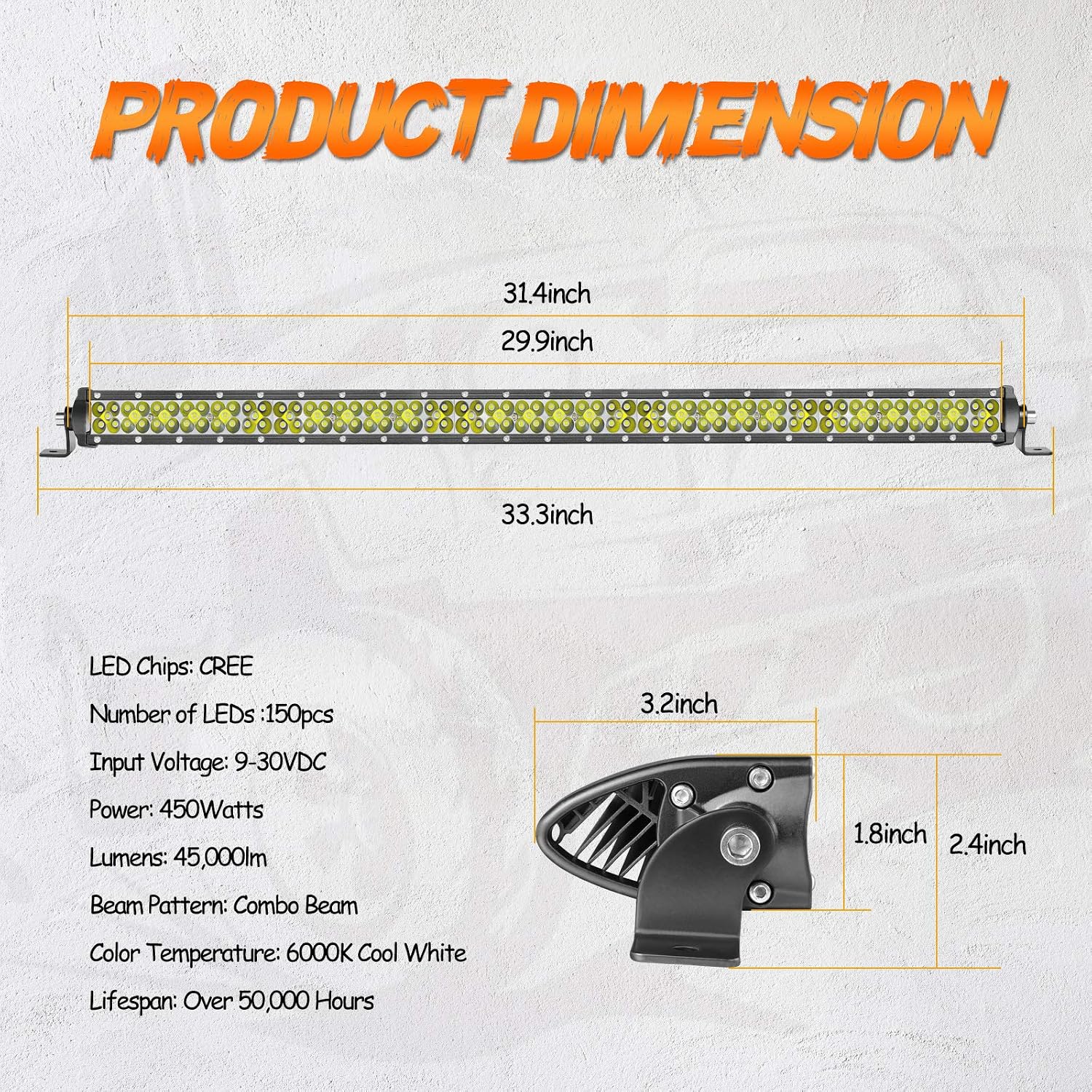 Uр Tо 40% оƒƒ Niwaker Single Row LED Light Bar 30 Inch 450W LED Driving Fog Lights Spot Flood Combo Beam Super Slim Off-Road Work Light IP68 Waterproof for Car Trucks UTV ATV SUV Boat Bumper
