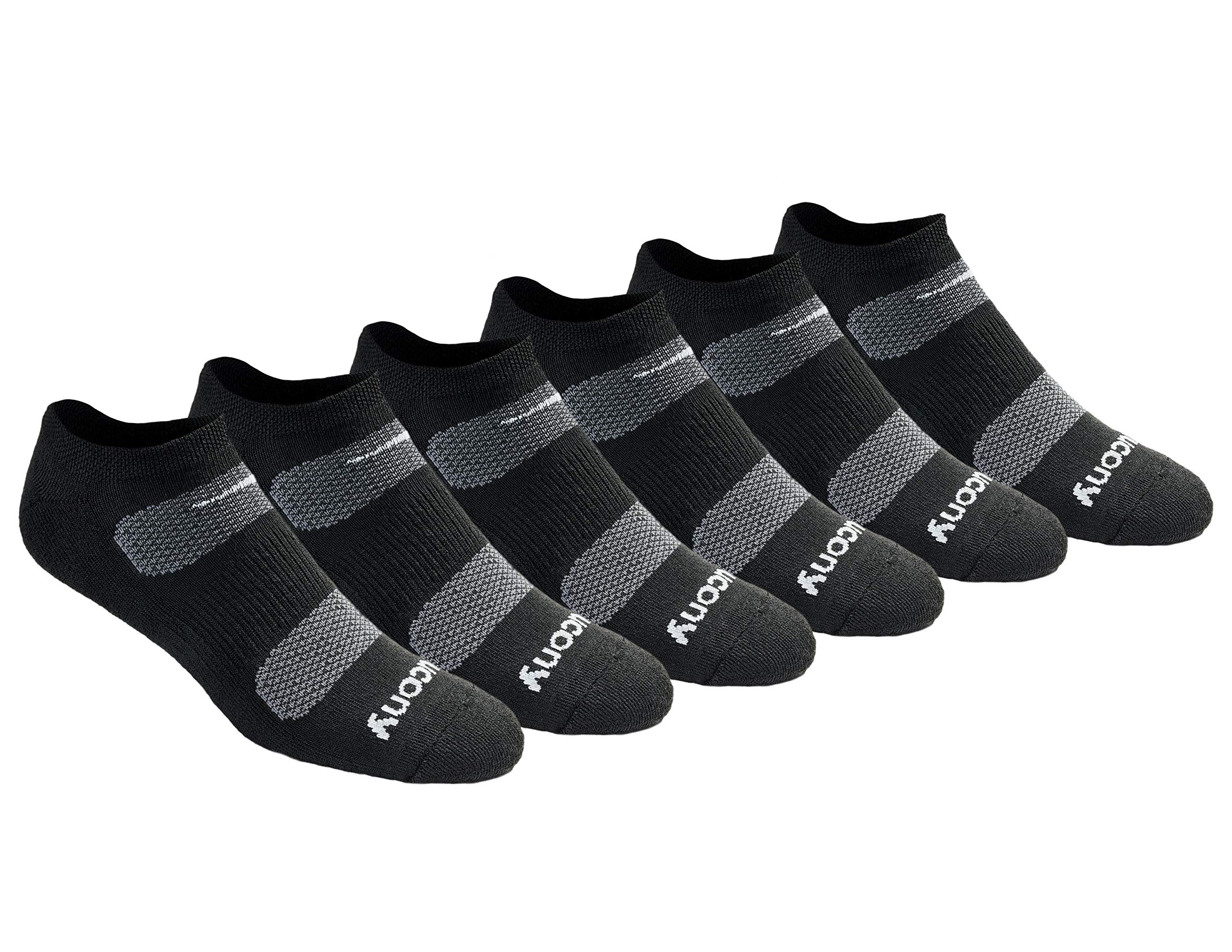Saucony Mens Multi-pack Mesh Ventilating Comfort Fit Performance No-show Socks Socks (pack of 12)