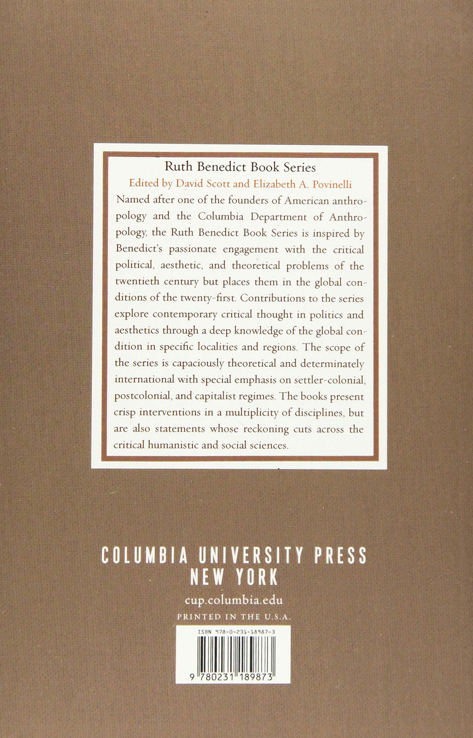 Secular Translations: Nation-State Modern Self and Calculative Reason Ruth Benedict Book Series product thumbnail 3