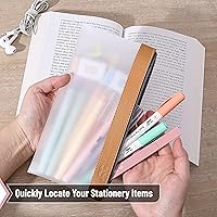 Vista 4 de Mr. Pen - Estuche transparente para lápices, paquete de 3, estuche transparente para lápices, bolsas para lápices