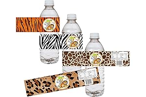 Safari Print Water Bottle Labels for Memorable Wildlife-Themed Celebrations