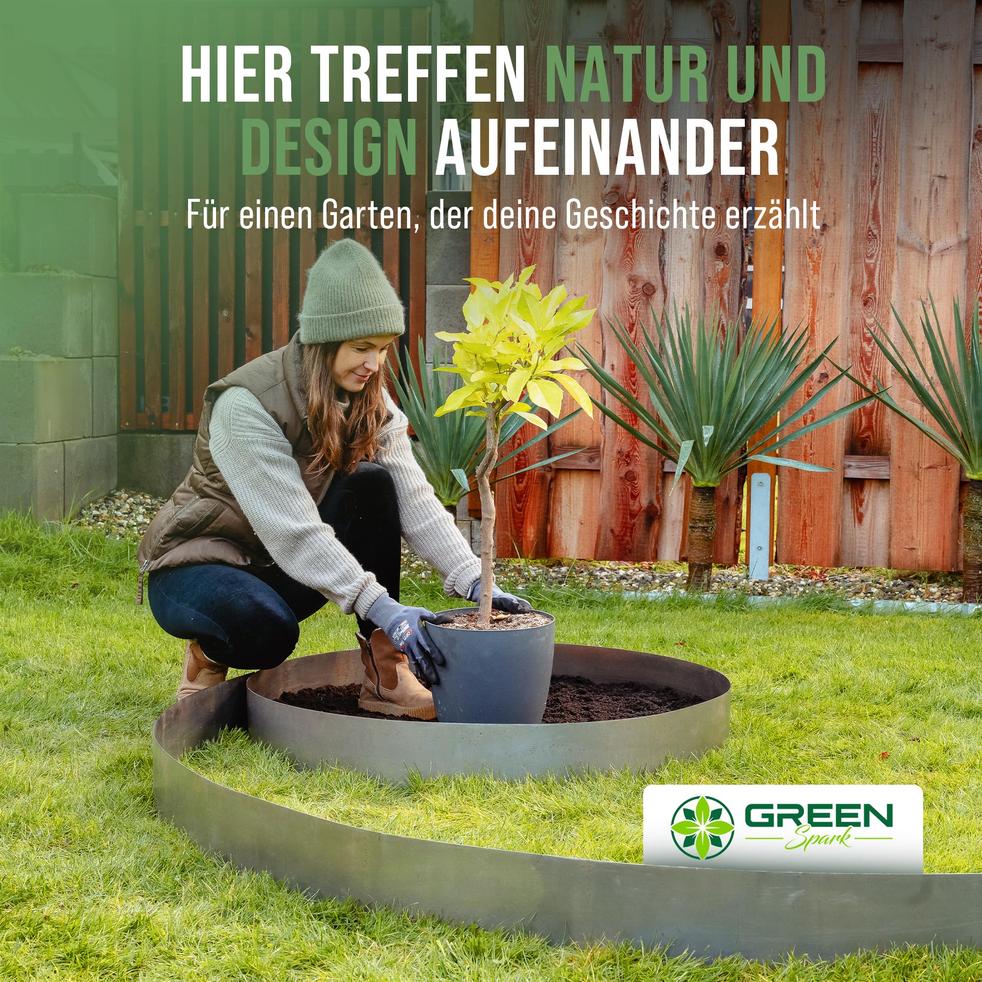 Cortenstahl Rasenkante [Schneckenabweisend] 10m x15cm, 1mm dick