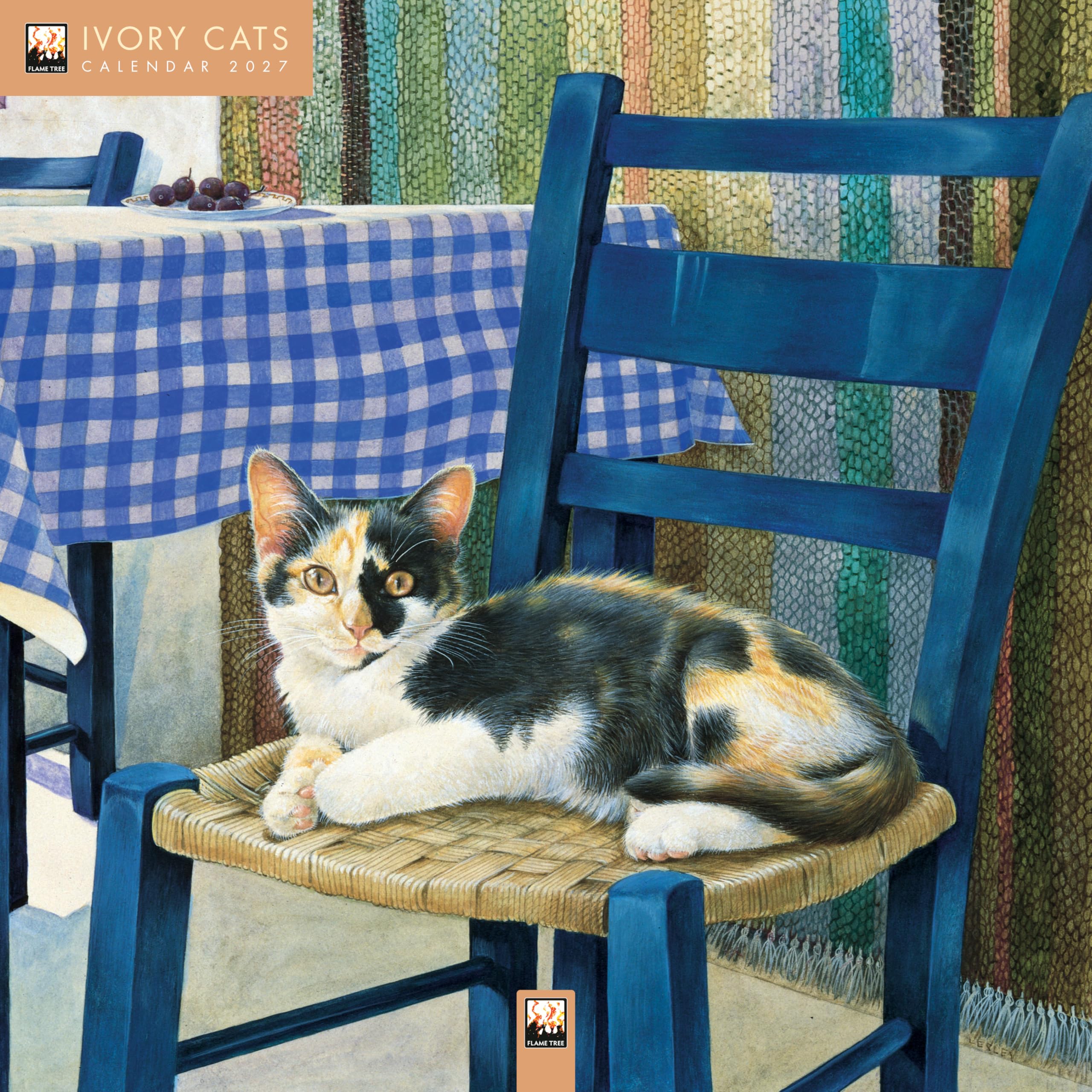 Ivory Cats by Lesley Anne Ivory Wall Calendar 2027 (Art Calendar): Original Flame Tree Publishing-Kalender [Kalender]